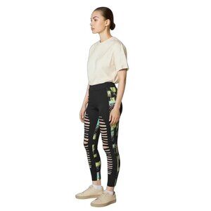Womens L/XL Colorful Slashed Leggings